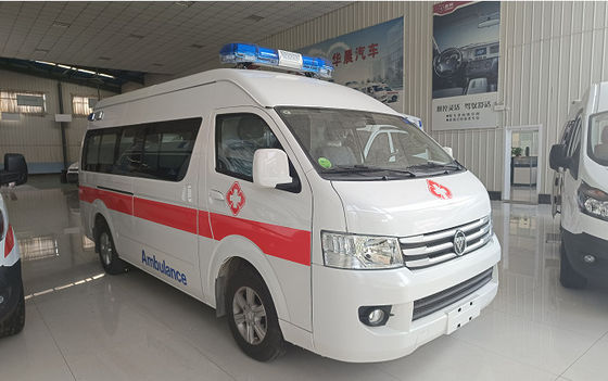 Un bon prix. Ambulance d'urgence médicale de Futian 4×2 8 places à essence à traction arrière en ligne